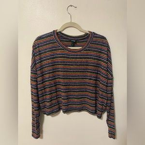 Wild Fable Cropped Striped Long Sleeve Top